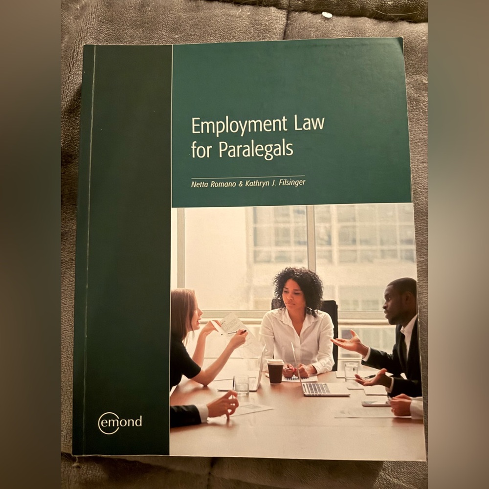 Employment Law for Paralegals Book